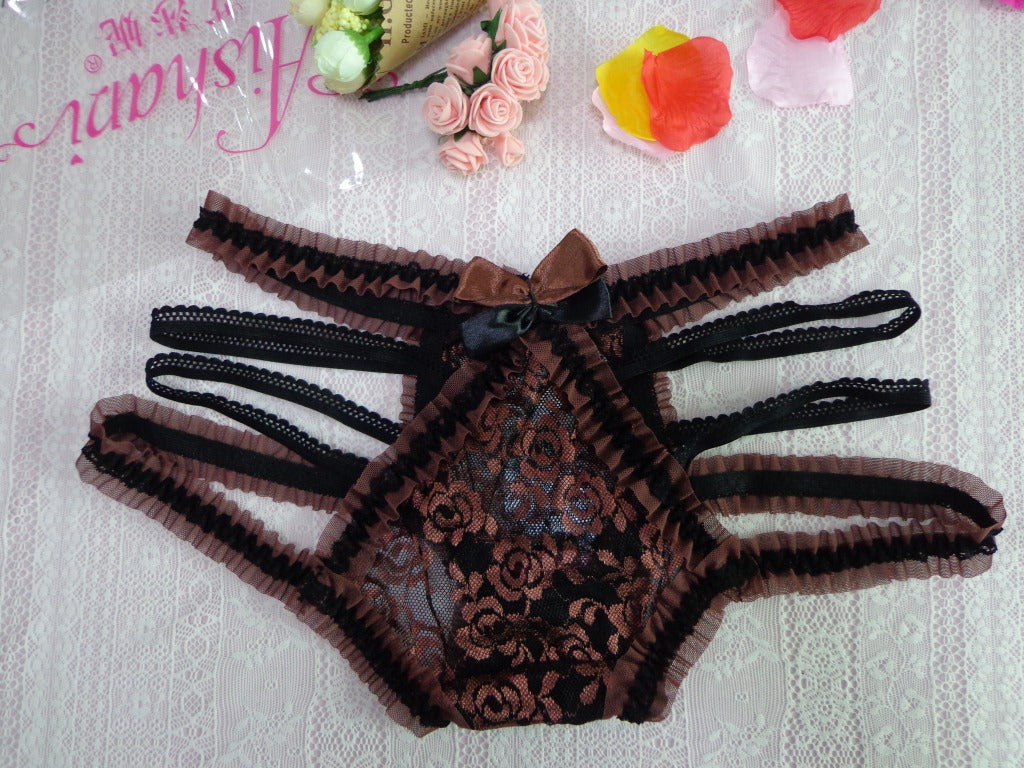 Lace trim japanese korean briefs erotic panties erotic pants