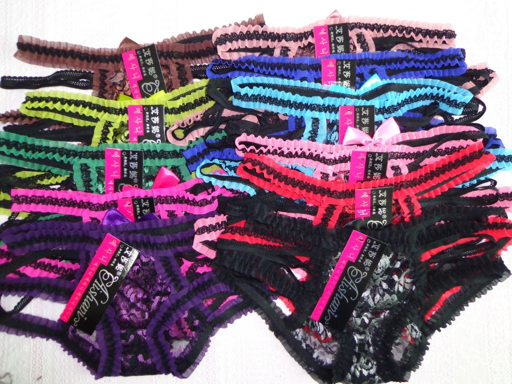 Lace trim japanese korean briefs erotic panties erotic pants