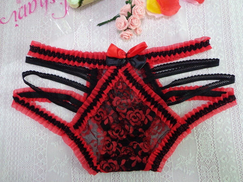 Lace trim japanese korean briefs erotic panties erotic pants
