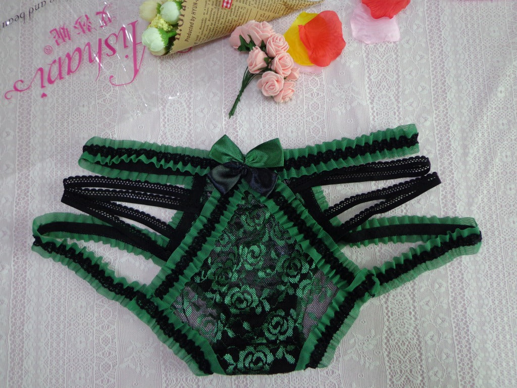 Lace trim japanese korean briefs erotic panties erotic pants