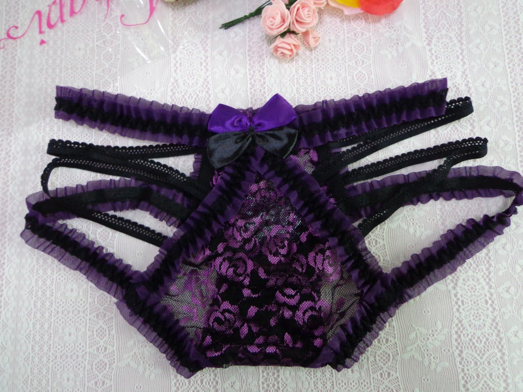 Lace trim japanese korean briefs erotic panties erotic pants