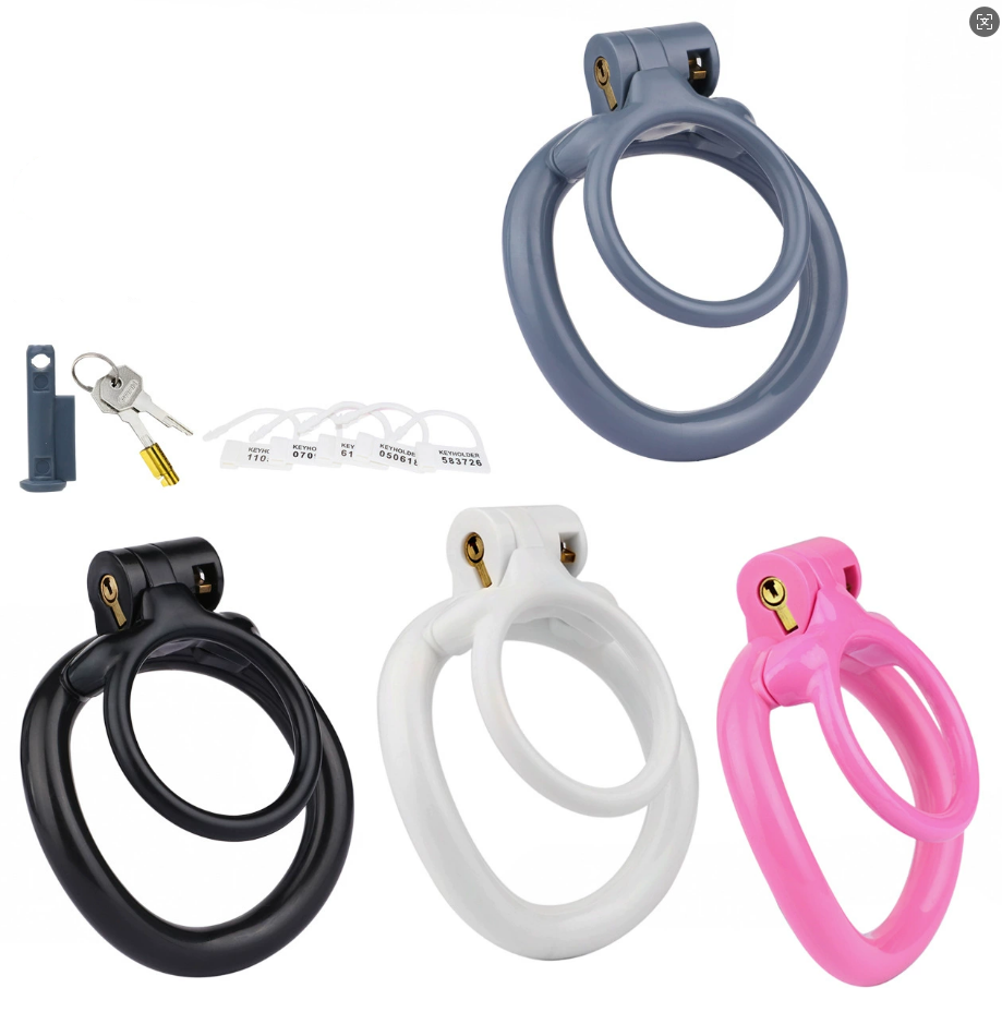Resin Double Penis Ring Cock Lock Male Lightweight Chastity Cage
