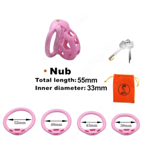 3D Print Cobra Male Chastity Device Kit with 4 Rings