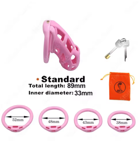 3D Print Cobra Male Chastity Device Kit with 4 Rings
