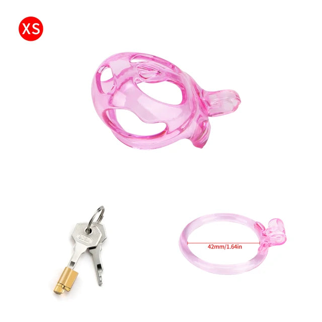 Transparent Pink Cobra Chastity Cage