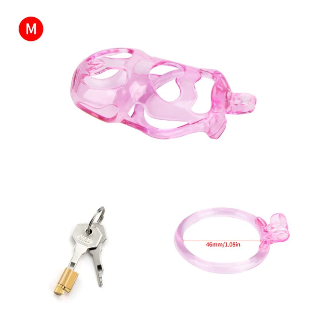 Transparent Pink Cobra Chastity Cage