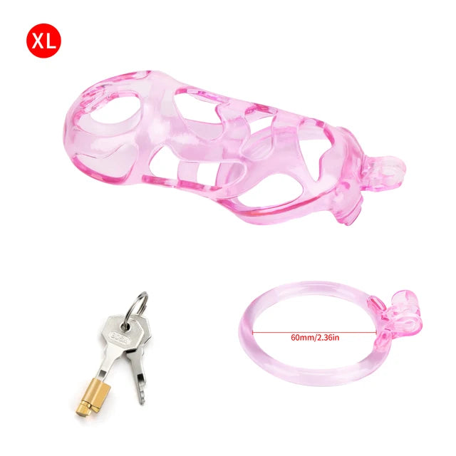 Transparent Pink Cobra Chastity Cage