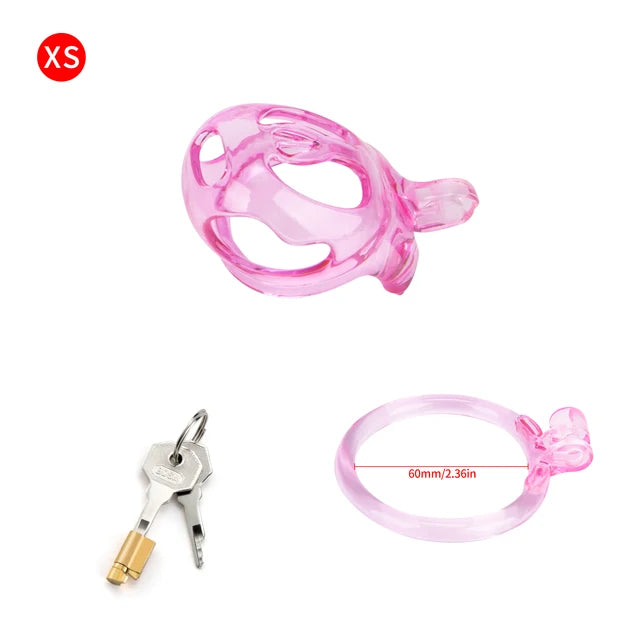 Transparent Pink Cobra Chastity Cage