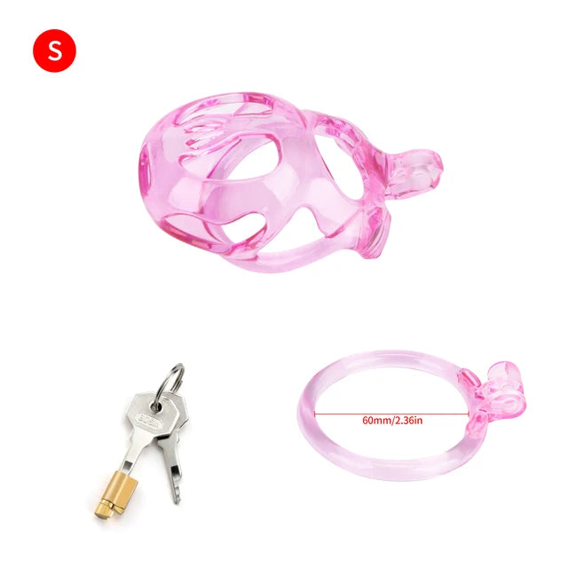 Transparent Pink Cobra Chastity Cage