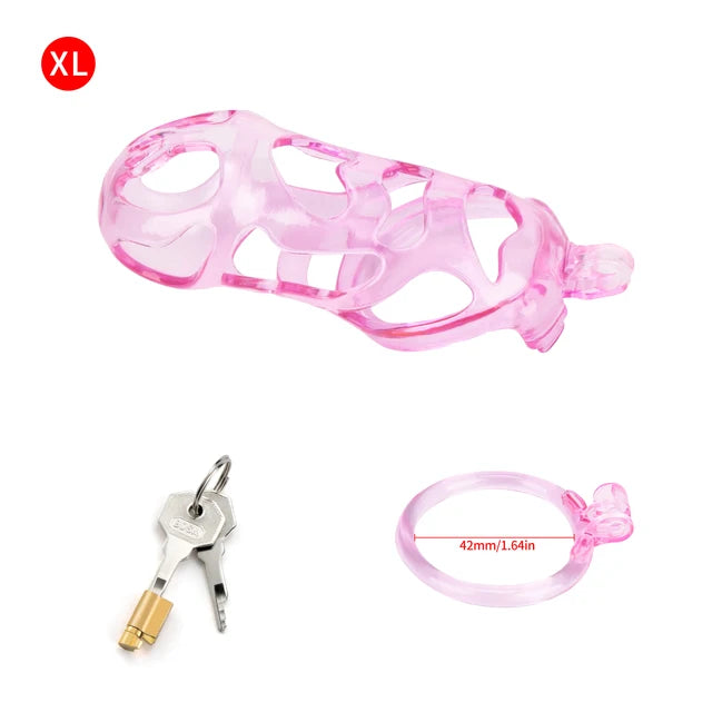 Transparent Pink Cobra Chastity Cage