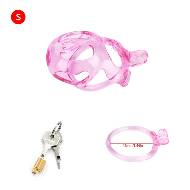 Transparent Pink Cobra Chastity Cage