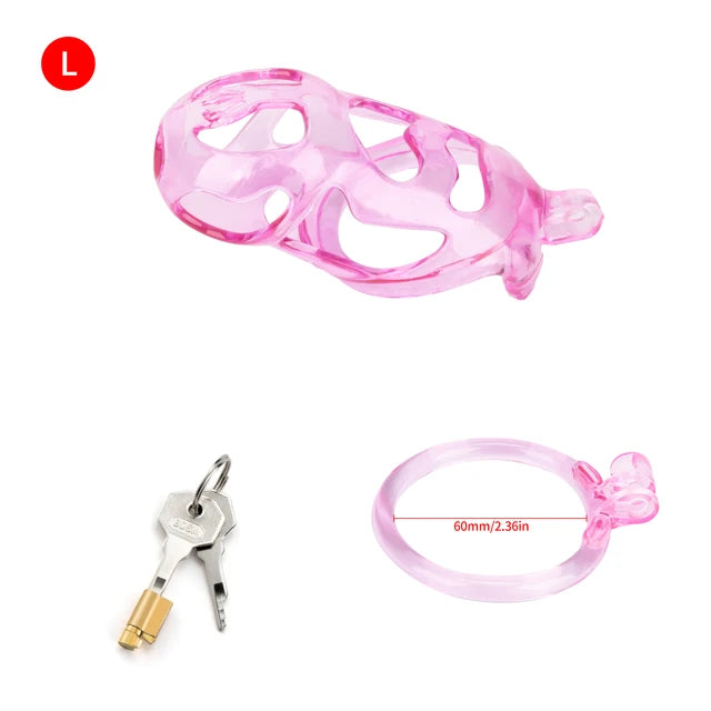 Transparent Pink Cobra Chastity Cage