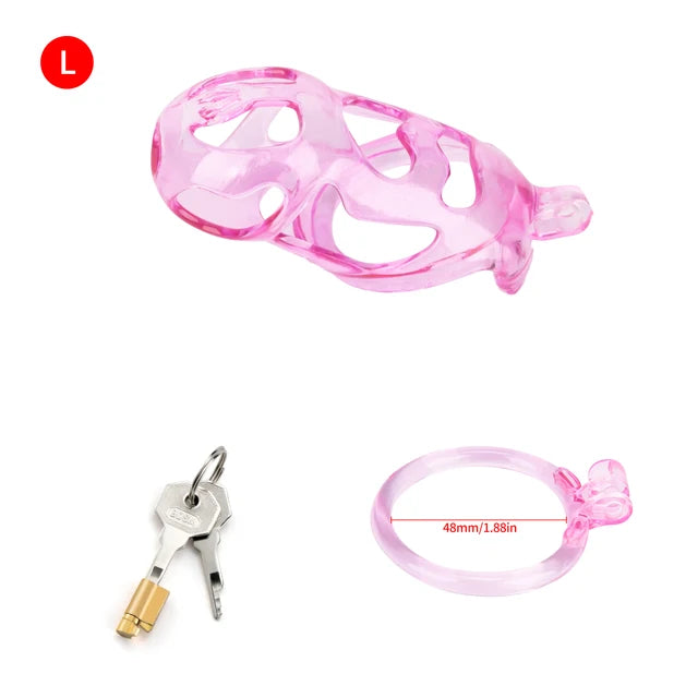 Transparent Pink Cobra Chastity Cage