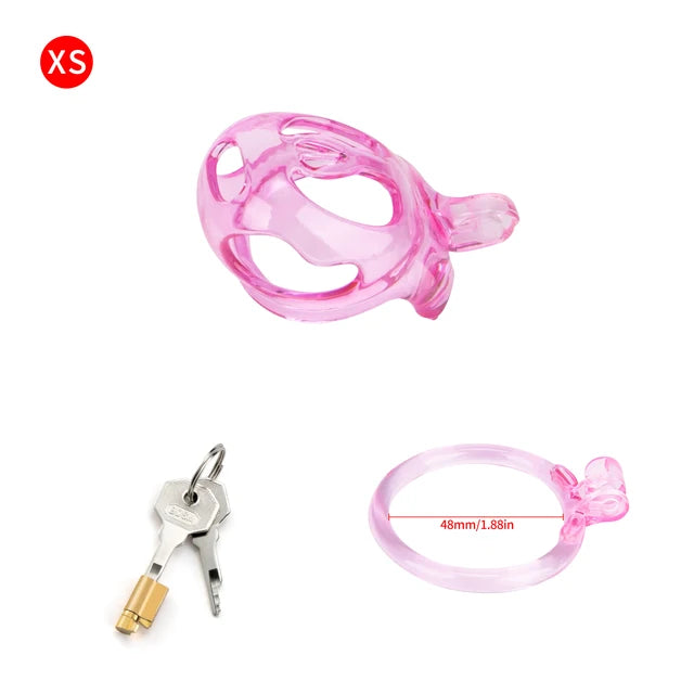 Transparent Pink Cobra Chastity Cage