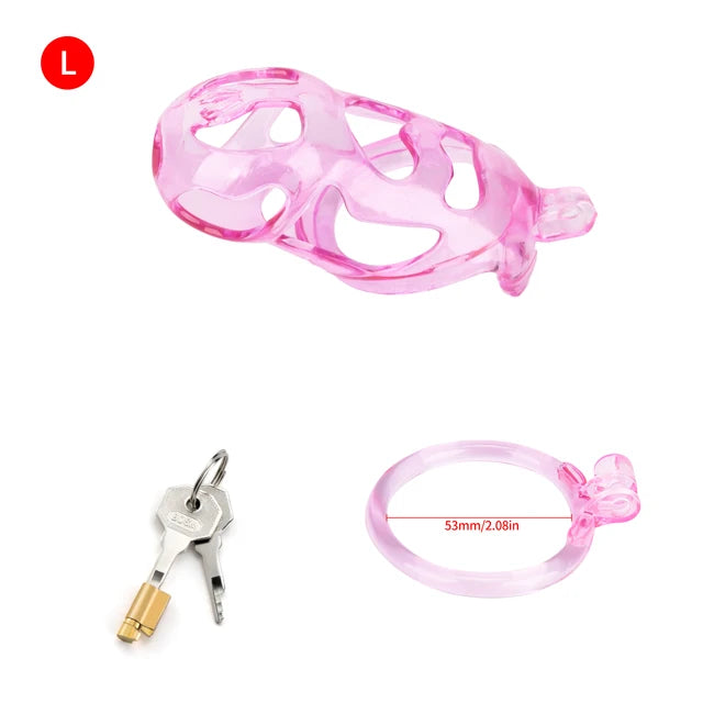 Transparent Pink Cobra Chastity Cage