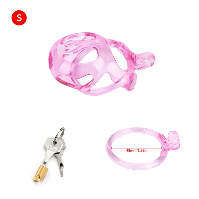 Transparent Pink Cobra Chastity Cage