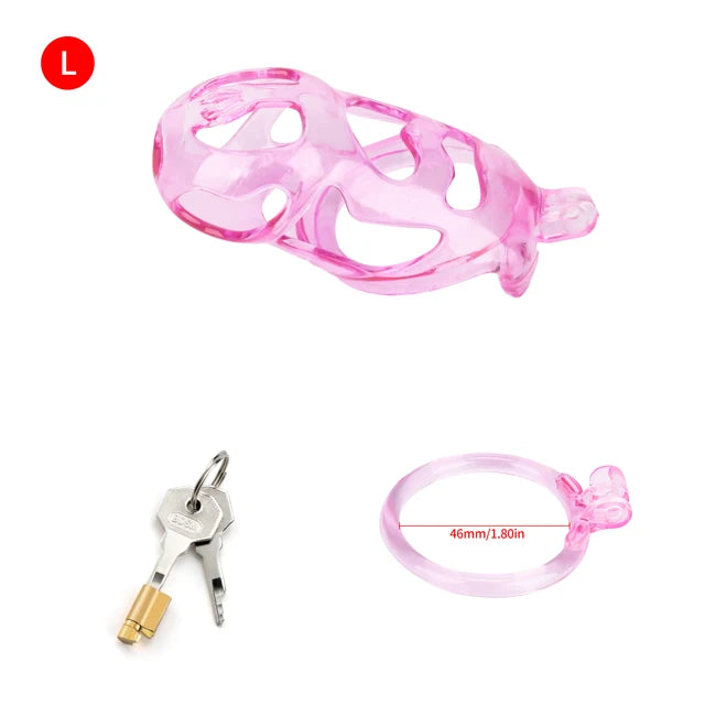 Transparent Pink Cobra Chastity Cage