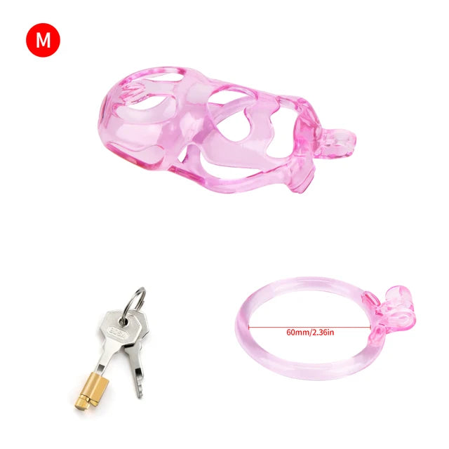 Transparent Pink Cobra Chastity Cage
