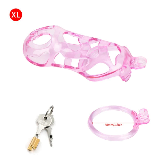 Transparent Pink Cobra Chastity Cage
