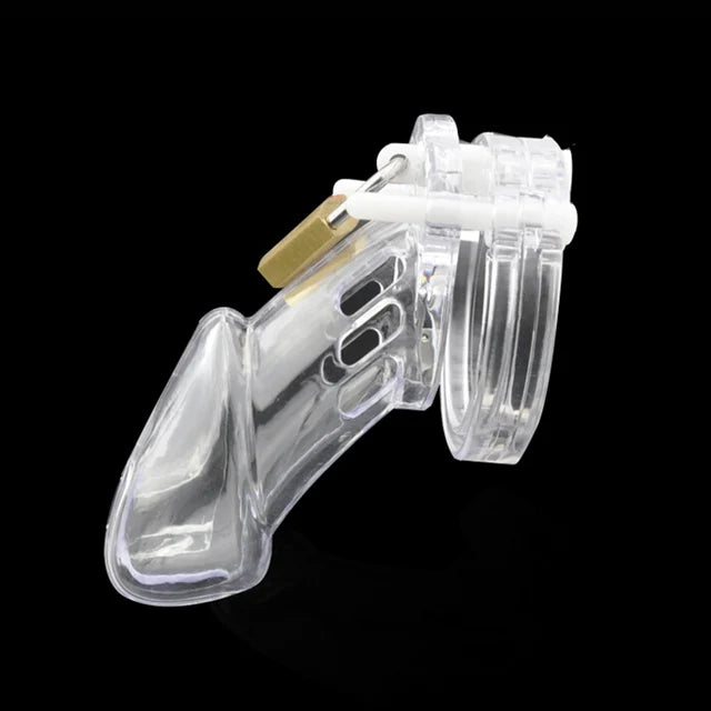 Pink/Black/Transparent Chastity Cage with 5 Size Rings