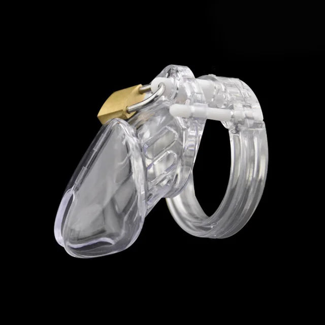 Pink/Black/Transparent Chastity Cage with 5 Size Rings