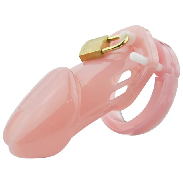 Pink/Black/Transparent Chastity Cage with 5 Size Rings