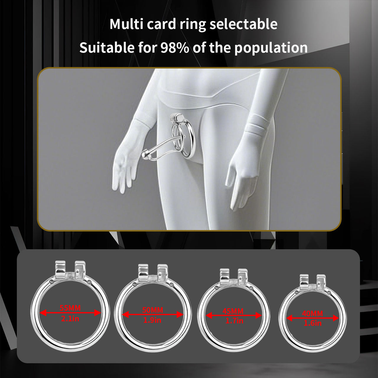 Metal stainless steel horse's eye stick anti-escape inverted chastity cage can urinate with urine blocking sex toys.