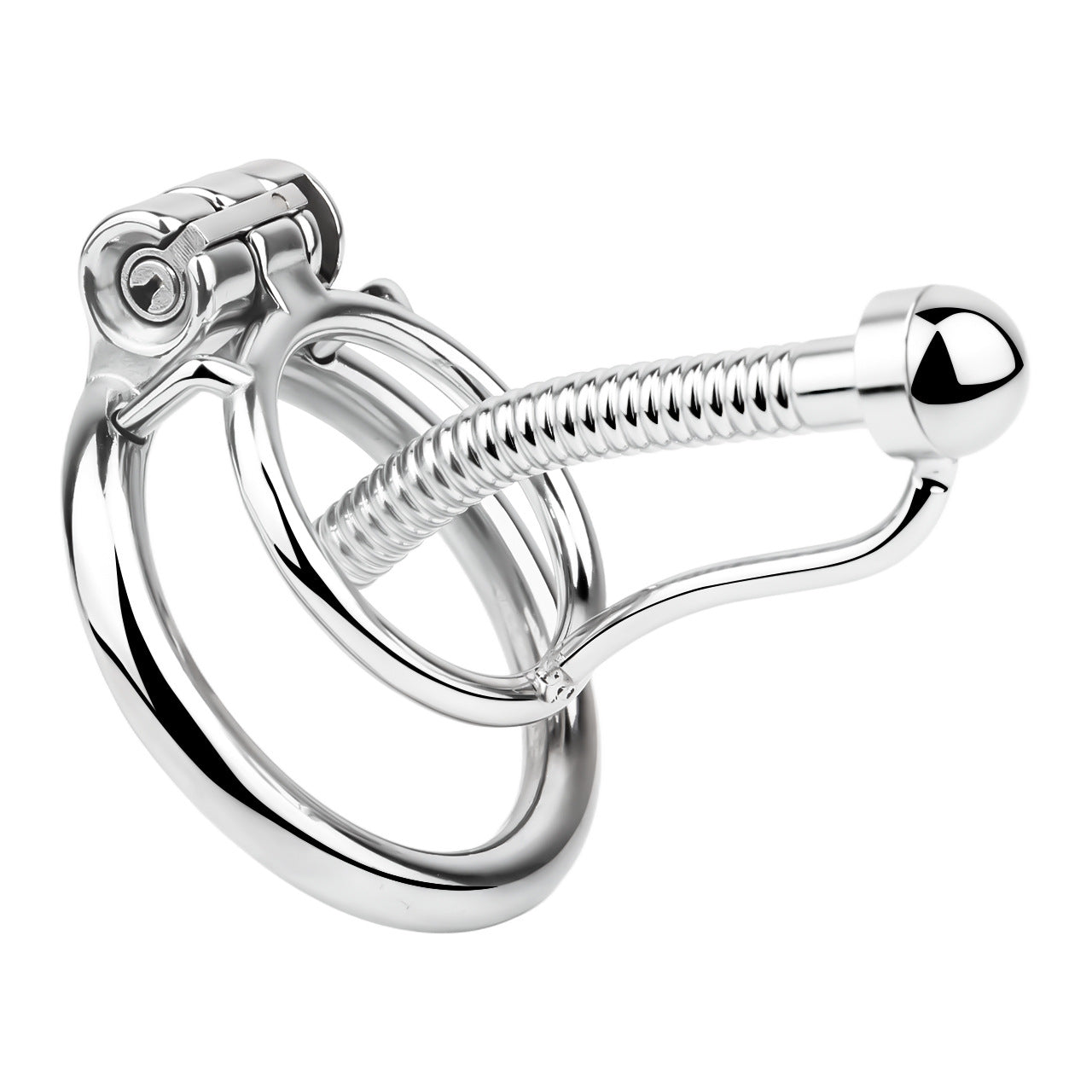 Metal stainless steel horse's eye stick anti-escape inverted chastity cage can urinate with urine blocking sex toys.