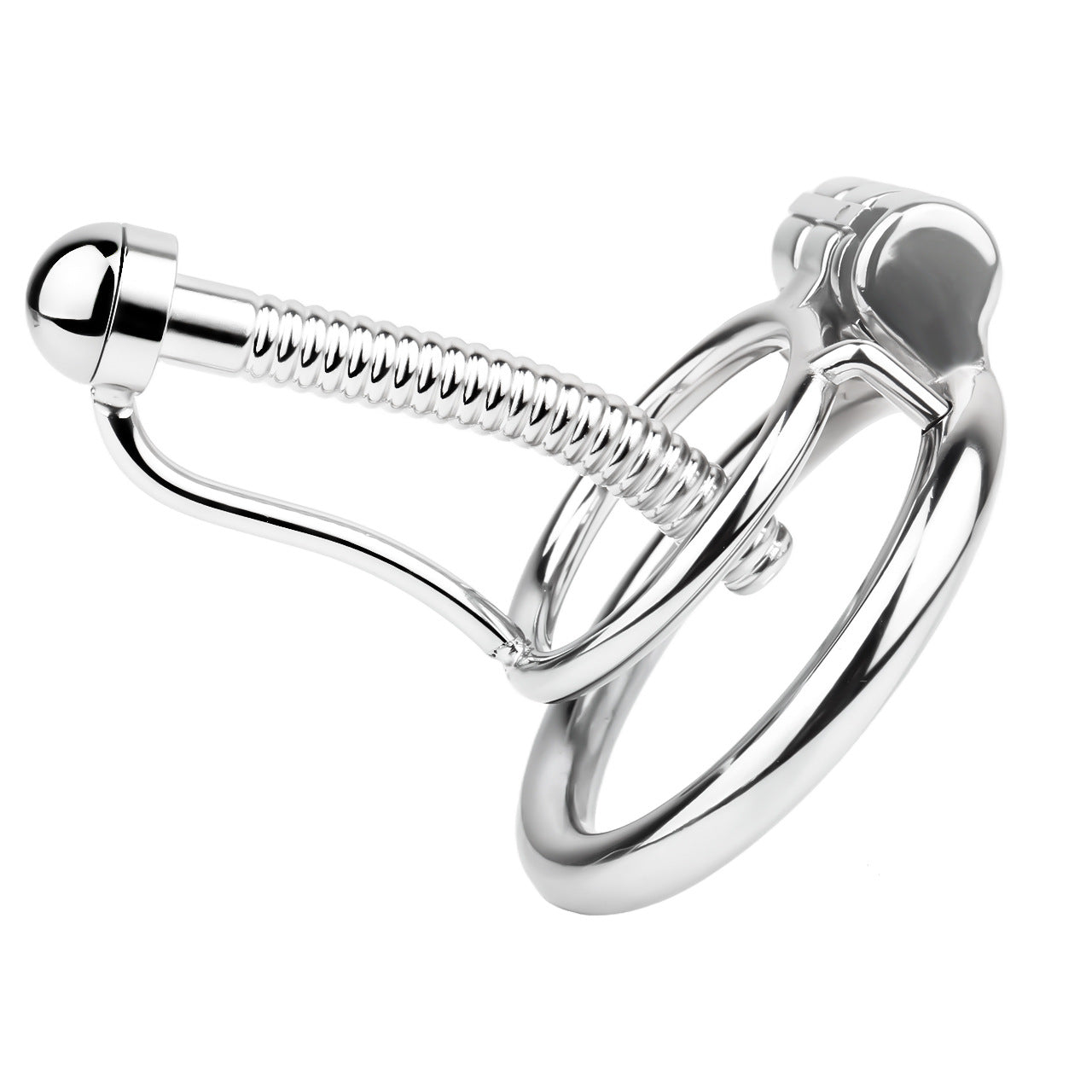 Metal stainless steel horse's eye stick anti-escape inverted chastity cage can urinate with urine blocking sex toys.
