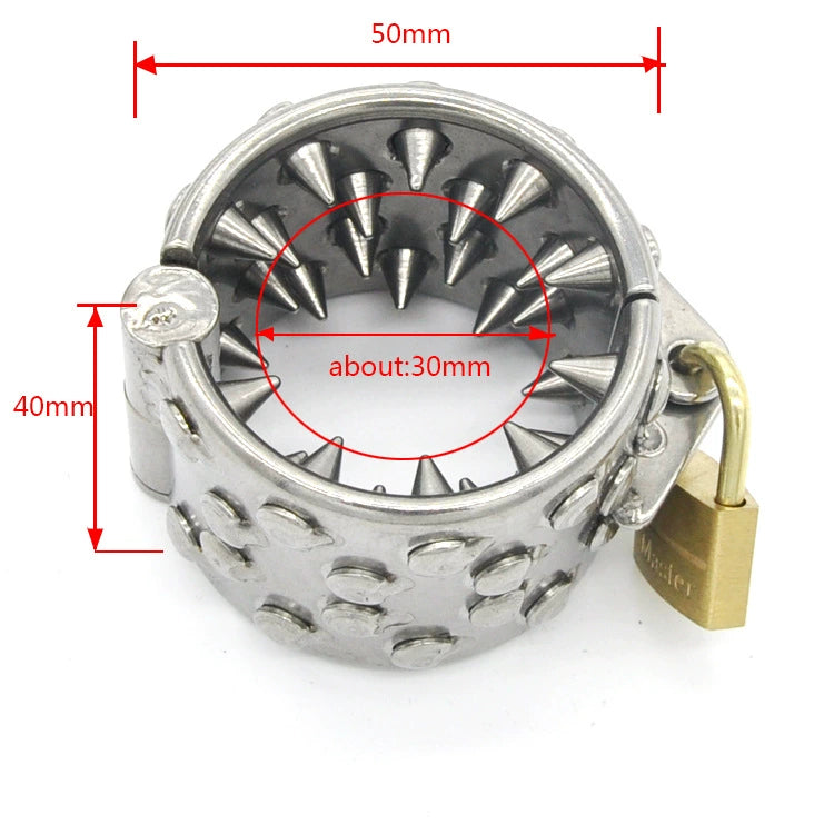 Prisoner genuine stainless steel large thorny ring pendant alternative sex toys