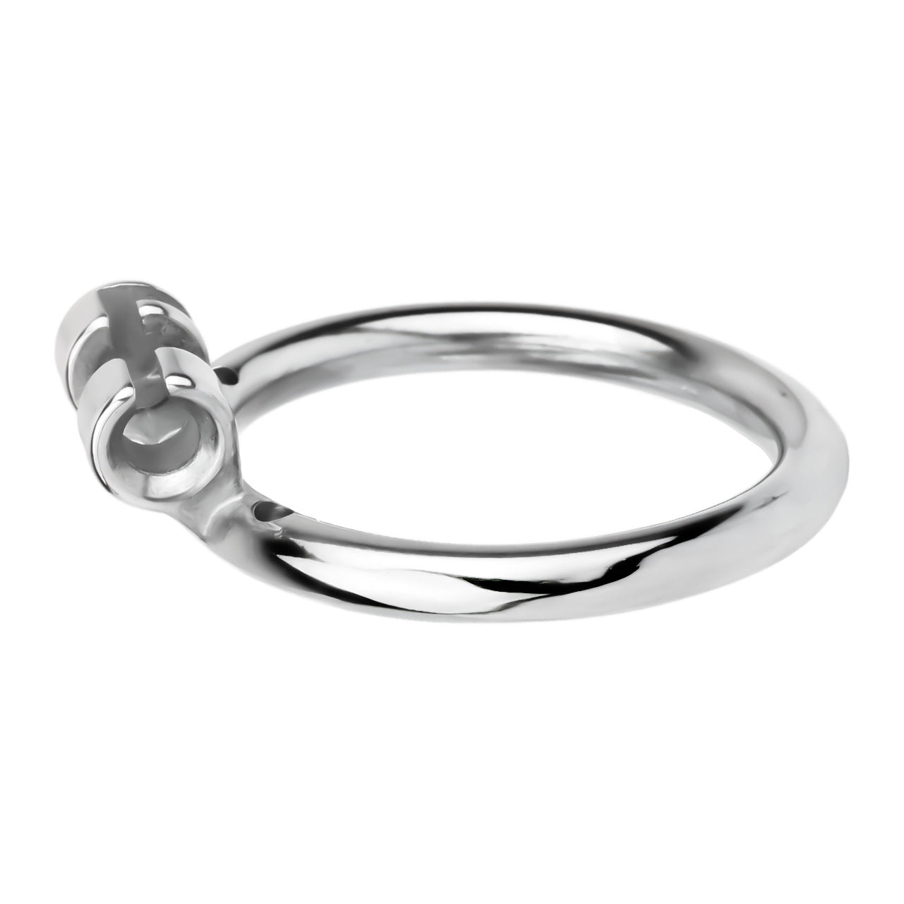 Metal stainless steel horse's eye stick anti-escape inverted chastity cage can urinate with urine blocking sex toys.