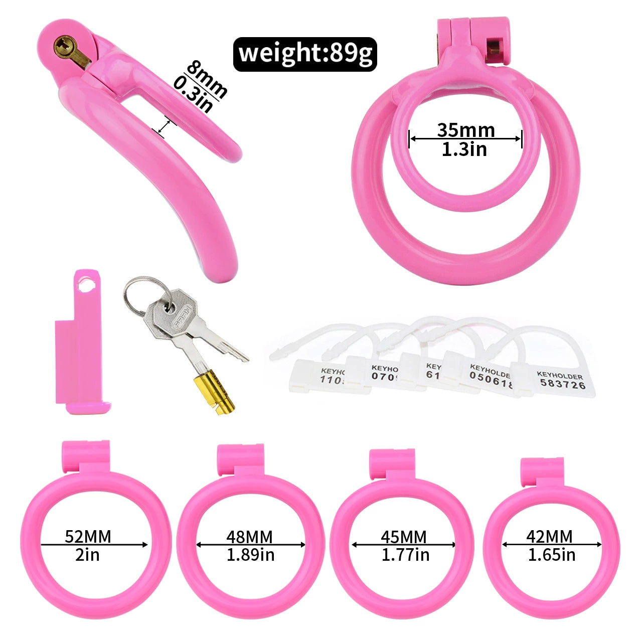 Resin Double Penis Ring Cock Lock Male Lightweight Chastity Cage