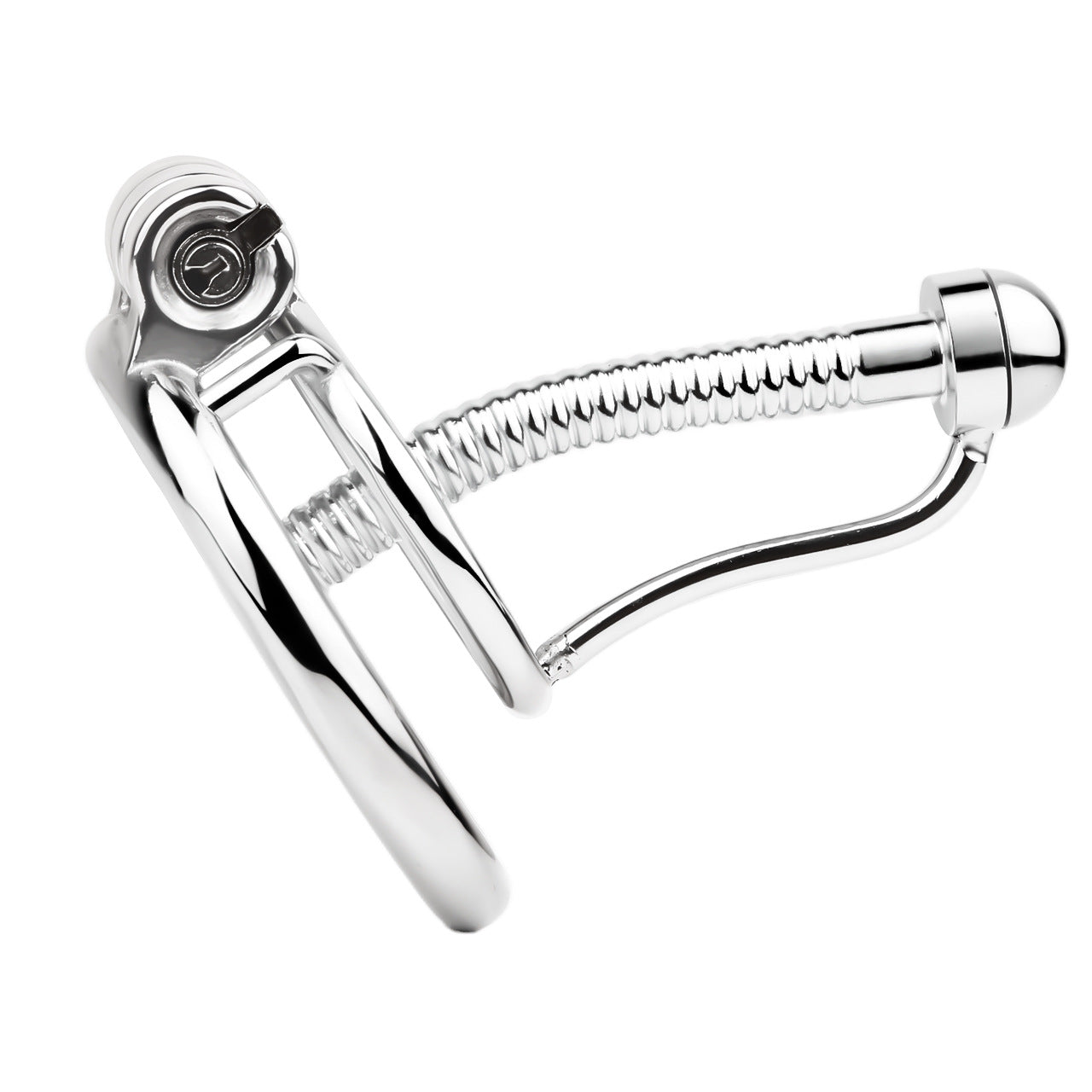 Metal stainless steel horse's eye stick anti-escape inverted chastity cage can urinate with urine blocking sex toys.