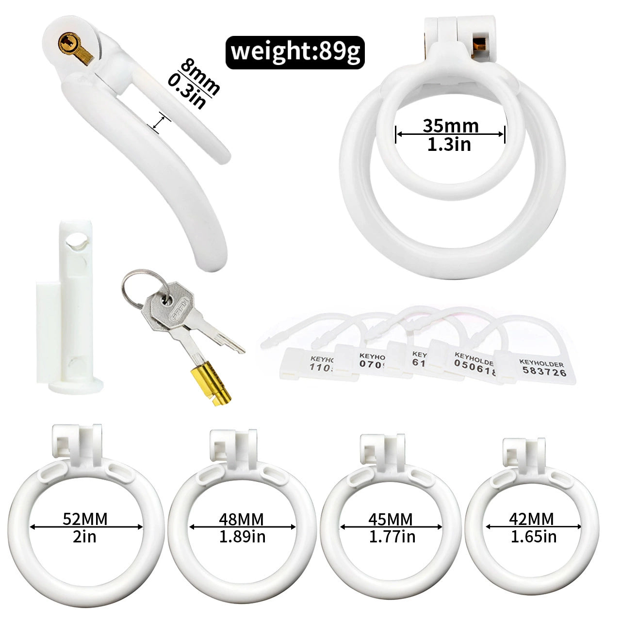 Resin Double Penis Ring Cock Lock Male Lightweight Chastity Cage