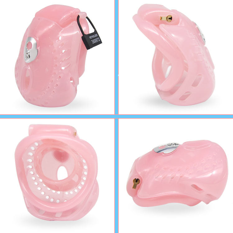 Fully wrapped plastic Pink chastity cage