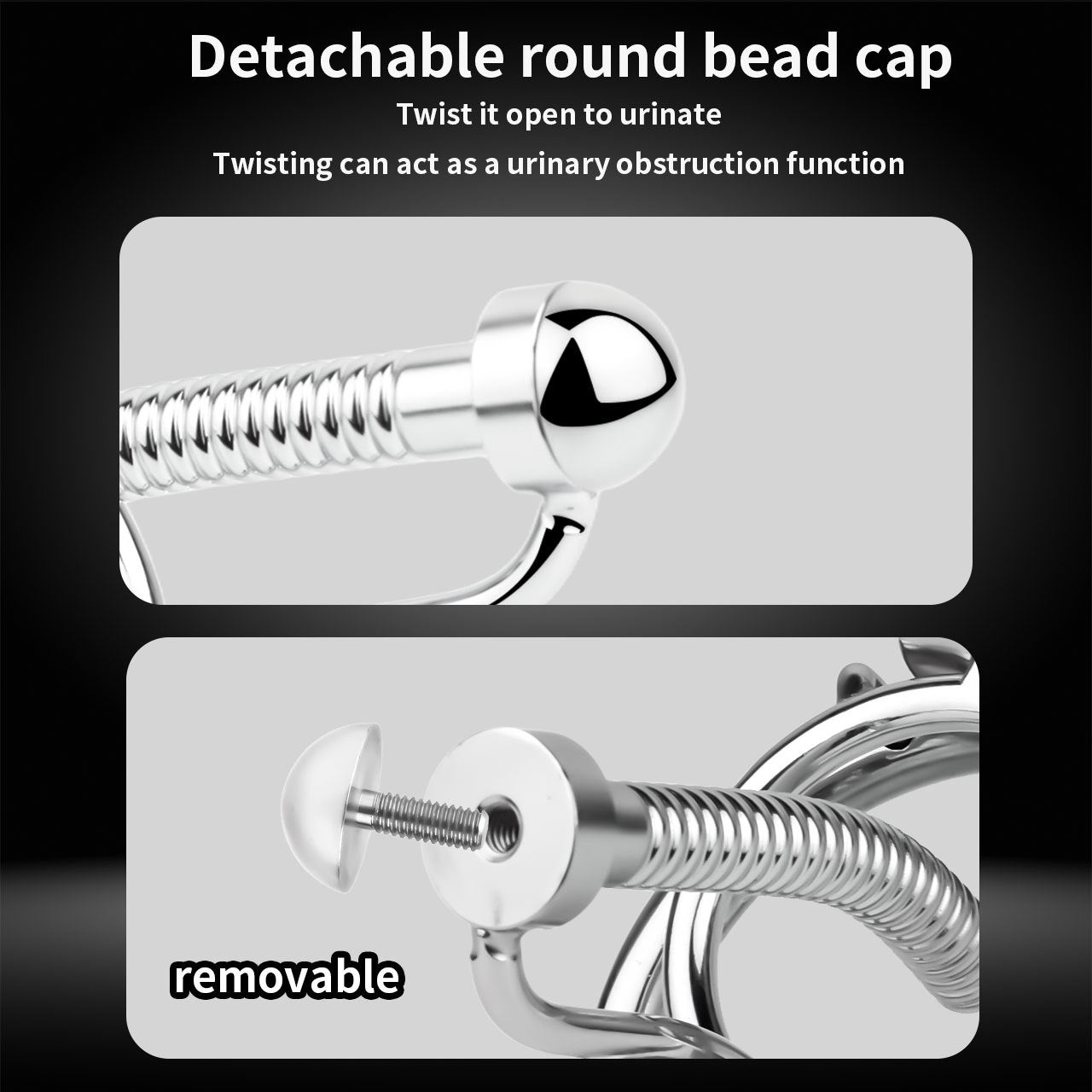 Metal stainless steel horse's eye stick anti-escape inverted chastity cage can urinate with urine blocking sex toys.