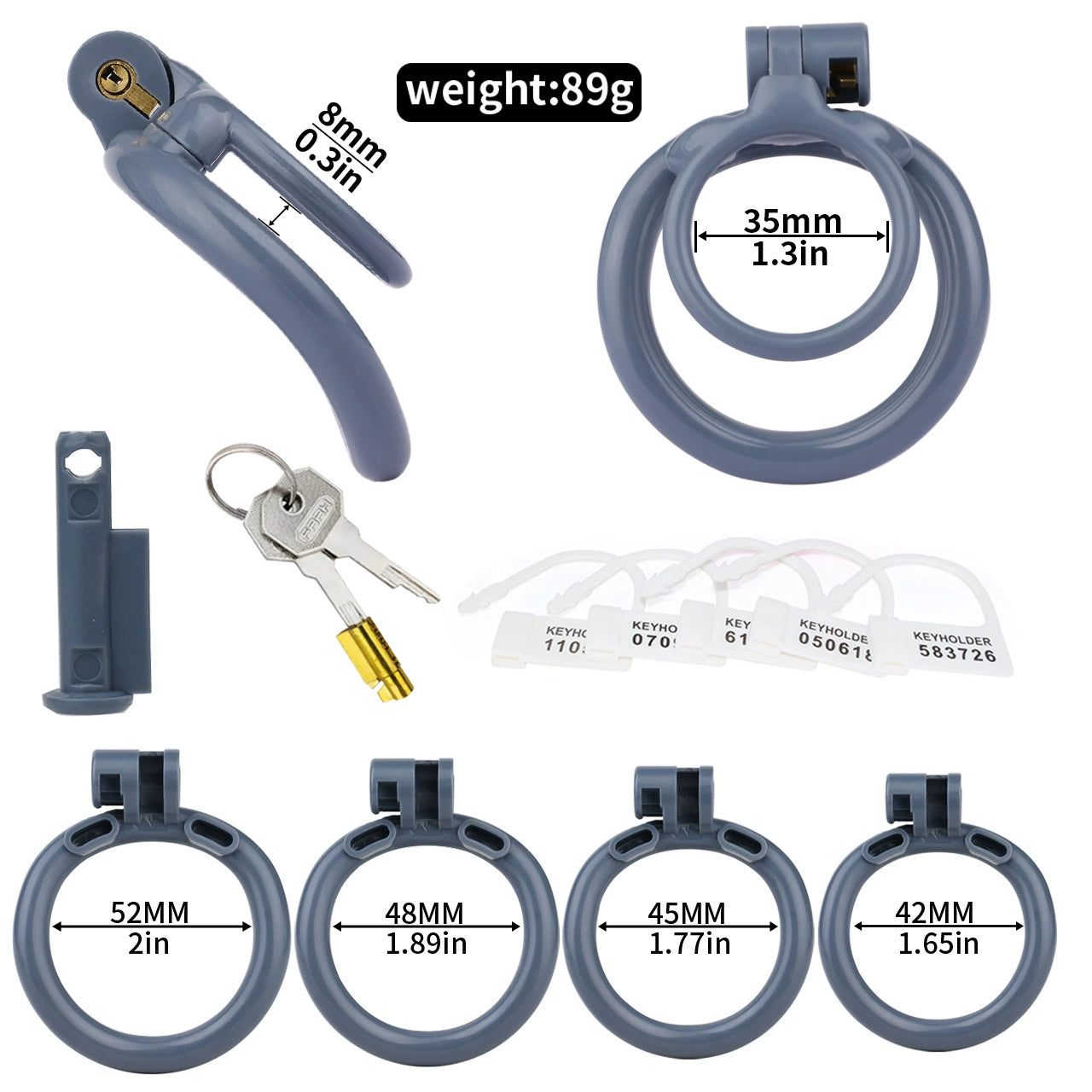 Resin Double Penis Ring Cock Lock Male Lightweight Chastity Cage