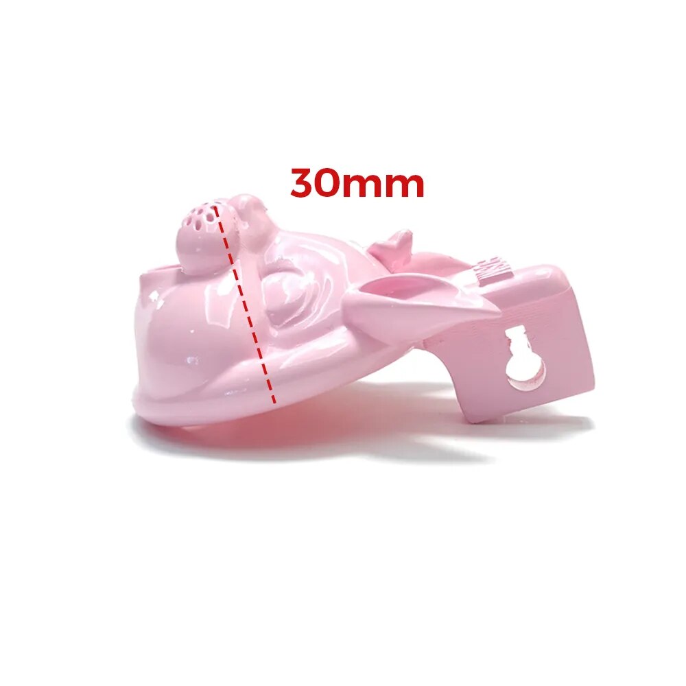 Small Pink Rabbit Chastity Cage For Sissy