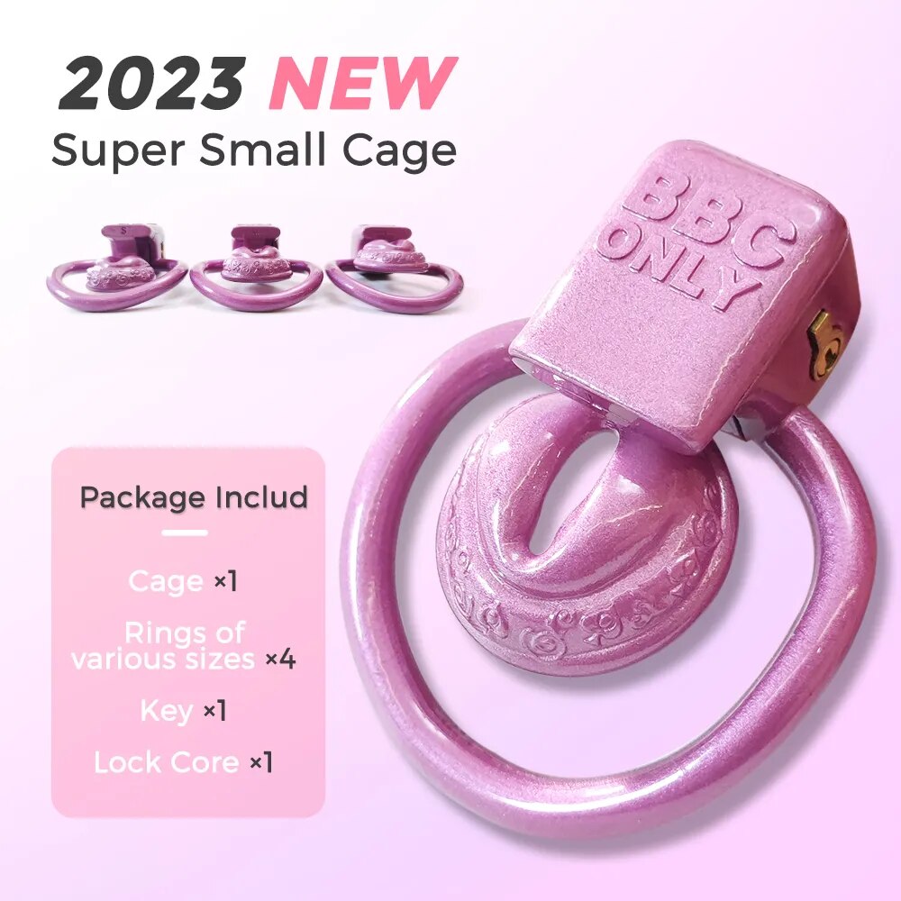 Super Small Vagina Chastity Cage with 4 Rings