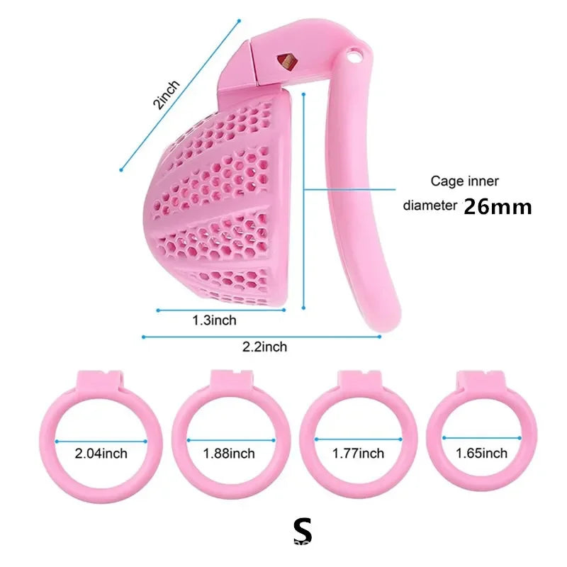 3d printed pink chastity cage