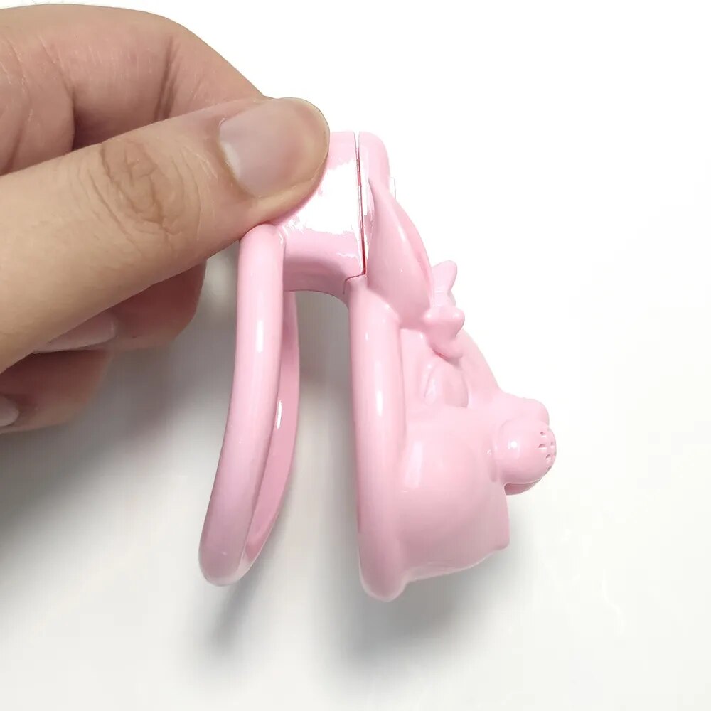 Small Pink Rabbit Chastity Cage For Sissy