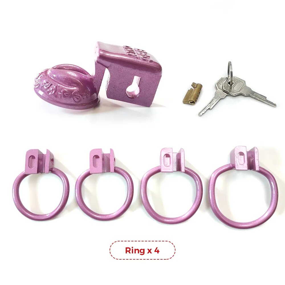 Super Small Vagina Chastity Cage with 4 Rings