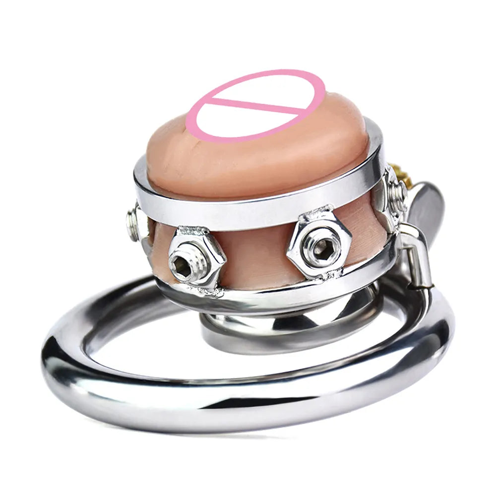 Spiked Chastity Cage with Detachable Clitoris Shape Urethral Plug