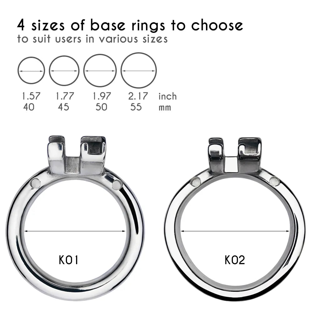 Flat Inverted Chastity Cage with Medium Dildo