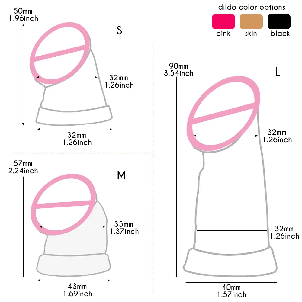Flat Inverted Chastity Cage with Medium Dildo