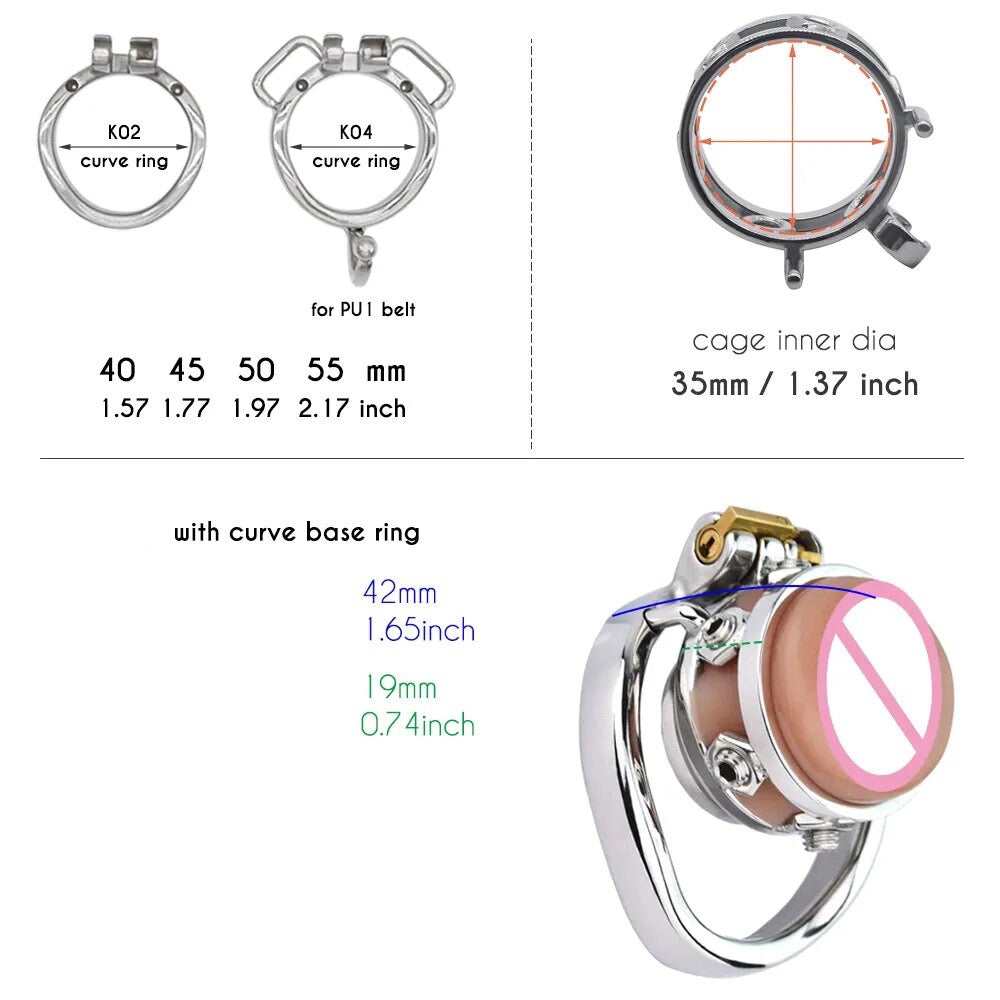Spiked Chastity Cage with Detachable Clitoris Shape Urethral Plug