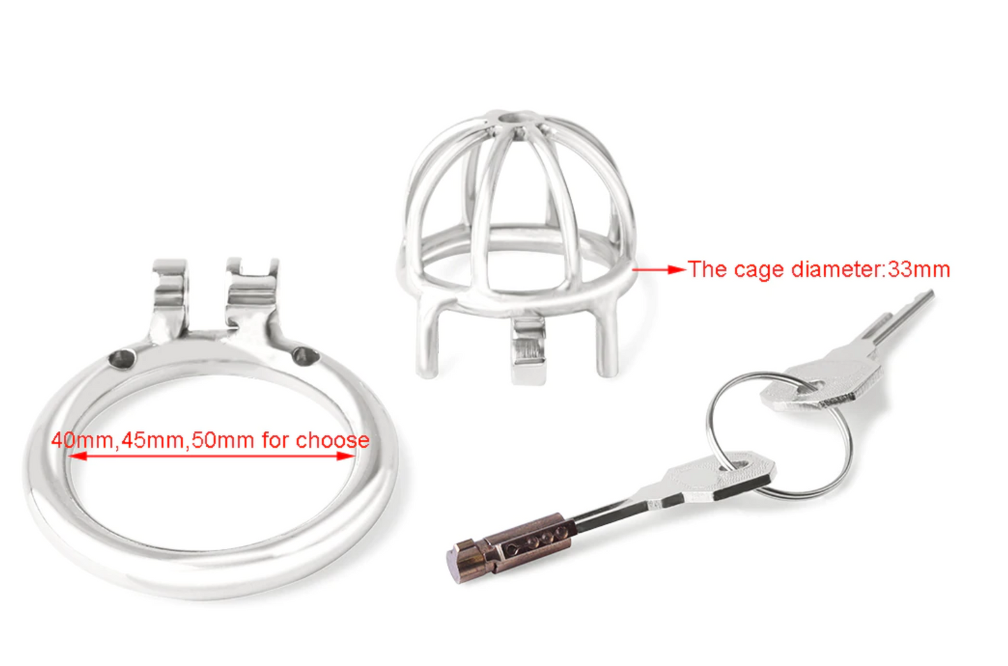 CX014 Metal Chastity Device 1.77 Inches Long