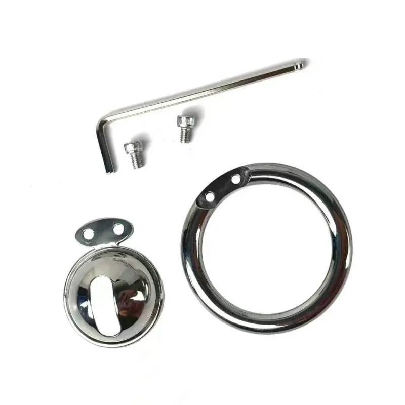 Small Anti-Slip Chastity Device with Stainless Steel Cage and Ring