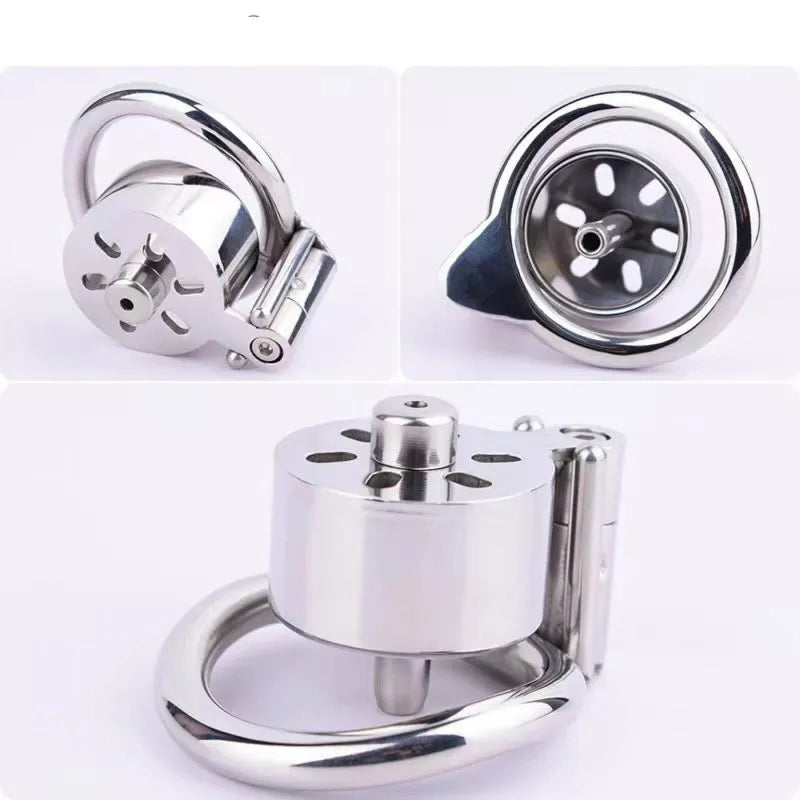Stainless Steel Chastity Cage with Urethral Plug and Discreet Packaging