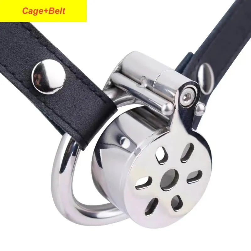 Stainless Steel Chastity Cage with Urethral Plug and Discreet Packaging